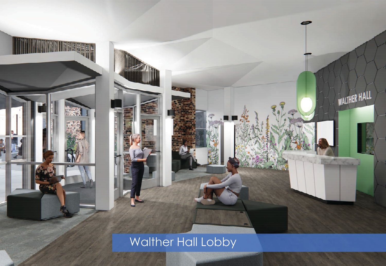New lobby spaces are part of the renovation plans.